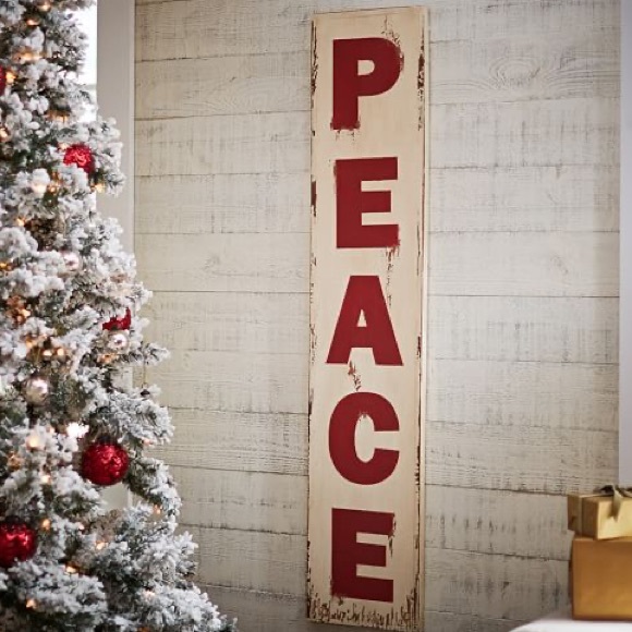 Pottery Barn Large Distressed and Rustic Wooden Peace Sign ☮️✌️🕊 - Picture 15 of 17